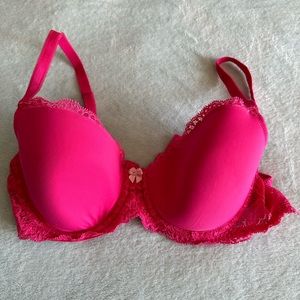 Victoria’s Secret Dream Angels Lined Demi Bra Hot Pink/Magenta/Fuschia 34D